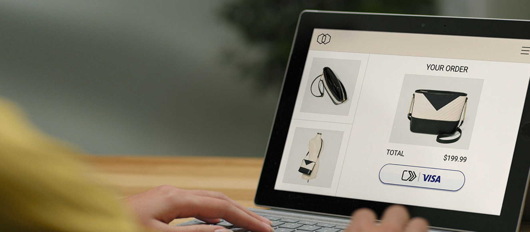 Tablet with Visa Checkout displayed on screen